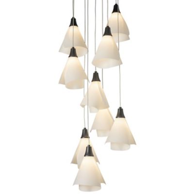 Hubbardton Forge Mobius Multi-Light Pendant Light - Color: White - Size: 9 