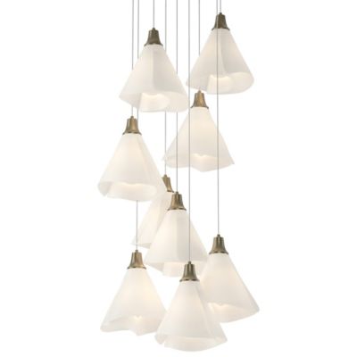 Hubbardton Forge Mobius Multi-Light Pendant Light - Color: White - Size: 9 