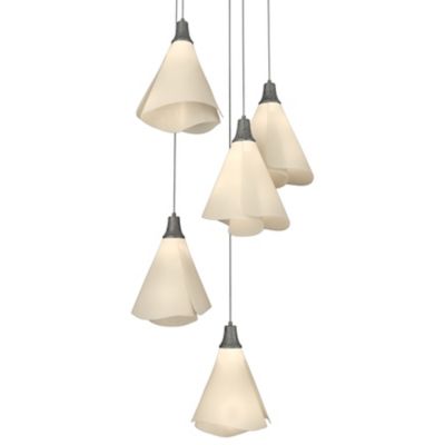 Hubbardton Forge Mobius Multi-Light Pendant Light - Color: White - Size: 5 