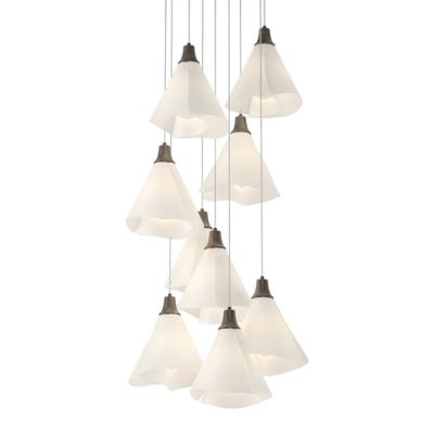 Hubbardton Forge Mobius Multi-Light Pendant Light - Color: White - Size: 9 