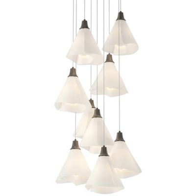 Hubbardton Forge Mobius Multi-Light Pendant Light - Color: White - Size: 9 