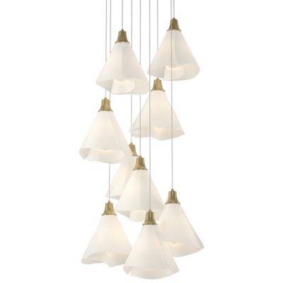 Hubbardton Forge Mobius Multi-Light Pendant Light - Color: White - Size: 9 