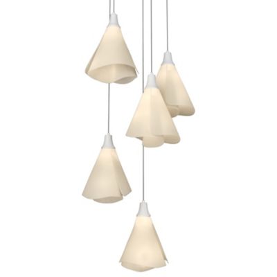 Hubbardton Forge Mobius Multi-Light Pendant Light - Color: White - Size: 5 