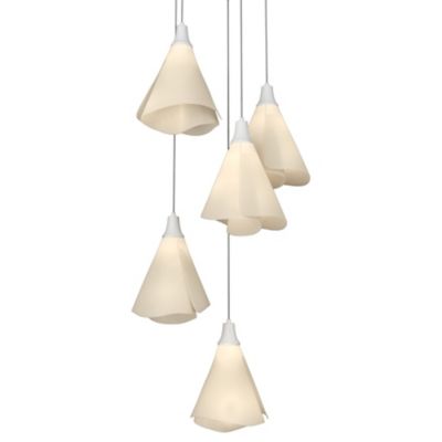 Hubbardton Forge Mobius Multi-Light Pendant Light - Color: White - Size: 5 