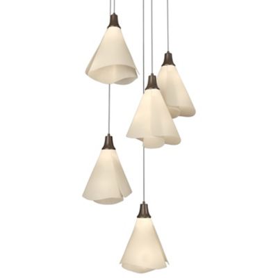 Hubbardton Forge Mobius Multi-Light Pendant Light - Color: White - Size: 5 