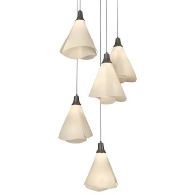 Hubbardton Forge Mobius Multi-Light Pendant Light - Color: White - Size: 5 