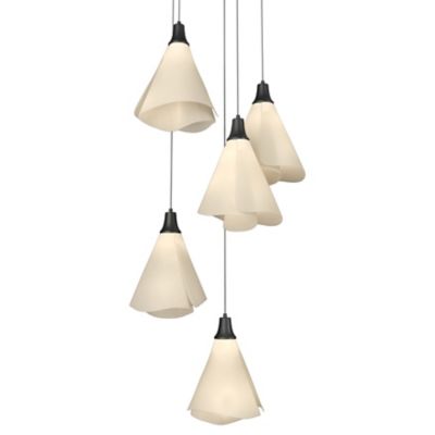 Hubbardton Forge Mobius Multi-Light Pendant Light - Color: White - Size: 5 