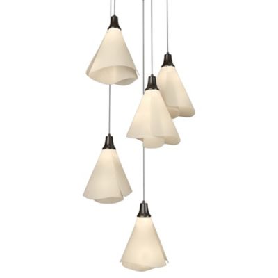 Hubbardton Forge Mobius Multi-Light Pendant Light - Color: White - Size: 5 