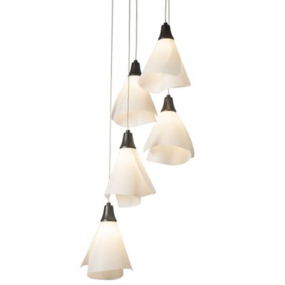 Hubbardton Forge Mobius Multi-Light Pendant Light - Color: White - Size: 5 