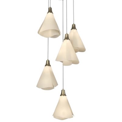 Hubbardton Forge Mobius Multi-Light Pendant Light - Color: White - Size: 5 