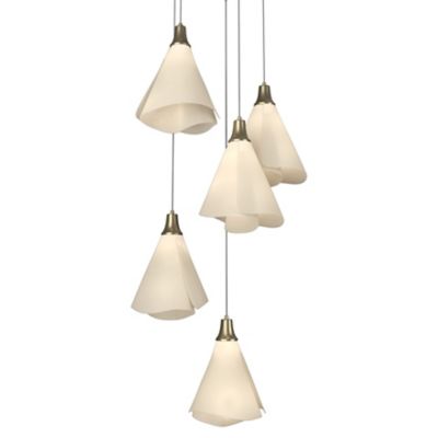 Hubbardton Forge Mobius Multi-Light Pendant Light - Color: White - Size: 5 