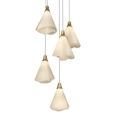 Hubbardton Forge Mobius Multi-Light Pendant Light - Color: White - Size: 5 