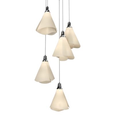 Hubbardton Forge Mobius Multi-Light Pendant Light - Color: White - Size: 5 