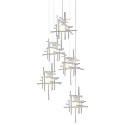 Hubbardton Forge Tura Round Multi-Light Pendant Light - Color: White - Size