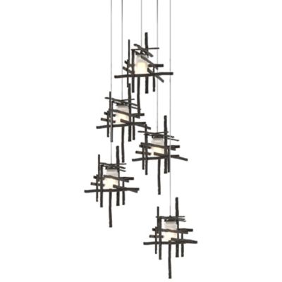 Hubbardton Forge Tura Round Multi-Light Pendant Light - Color: Bronze - Siz