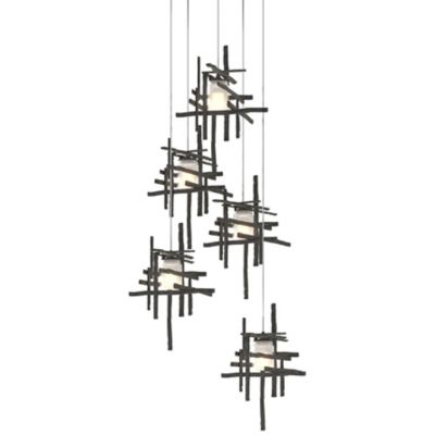 Hubbardton Forge Tura Round Multi-Light Pendant Light - Color: Silver - Siz