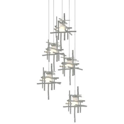 Hubbardton Forge Tura Round Multi-Light Pendant Light - Color: Silver - Siz