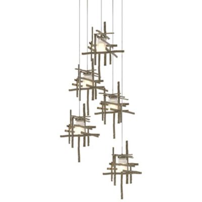 Hubbardton Forge Tura Round Multi-Light Pendant Light - Color: Gold - Size: