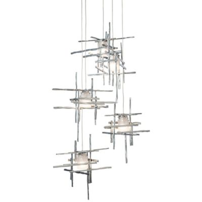 Hubbardton Forge Tura Round Multi-Light Pendant Light - Color: Silver - Siz