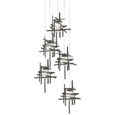 Hubbardton Forge Tura Round Multi-Light Pendant Light - Color: Silver - Siz