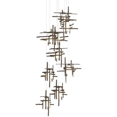 Hubbardton Forge Tura Round Multi-Light Pendant Light - Color: Bronze - Siz