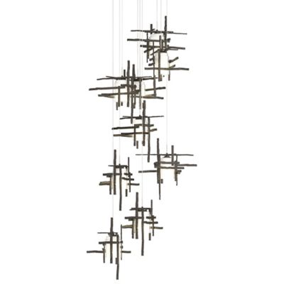 Hubbardton Forge Tura Round Multi-Light Pendant Light - Color: Grey - Size: