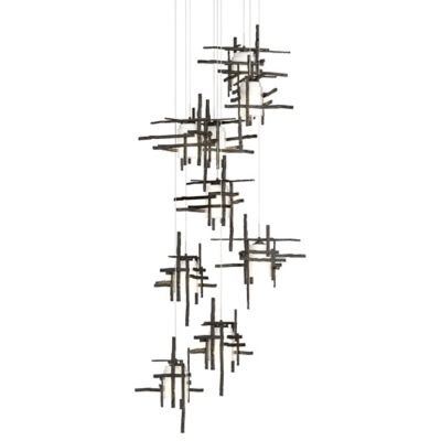 Hubbardton Forge Tura Round Multi-Light Pendant Light - Color: Bronze - Siz