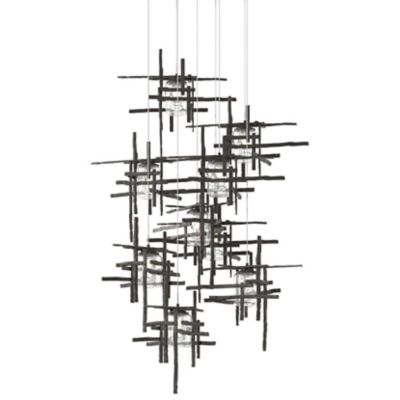 Hubbardton Forge Tura Round Multi-Light Pendant Light - Color: Bronze - Siz