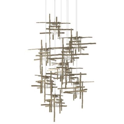 Hubbardton Forge Tura Round Multi-Light Pendant Light - Color: Gold - Size: