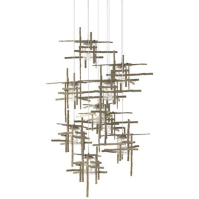 Hubbardton Forge Tura Round Multi-Light Pendant Light - Color: Silver - Siz