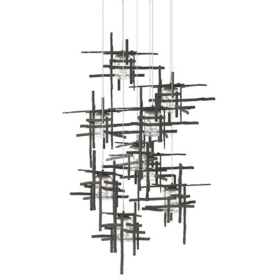 Hubbardton Forge Tura Round Multi-Light Pendant Light - Color: Silver - Siz