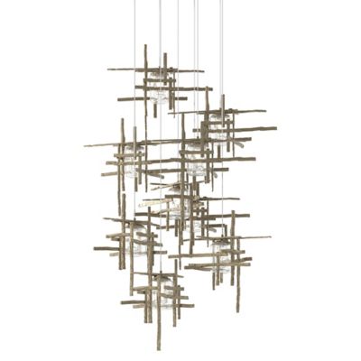 Hubbardton Forge Tura Round Multi-Light Pendant Light - Color: Gold - Size: