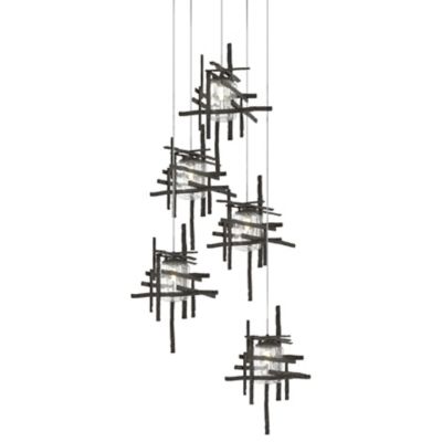 Hubbardton Forge Tura Round Multi-Light Pendant Light - Color: Bronze - Siz