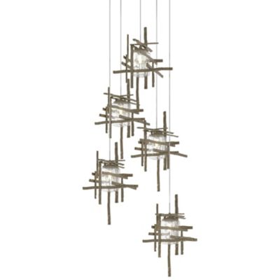 Hubbardton Forge Tura Round Multi-Light Pendant Light - Color: Gold - Size: