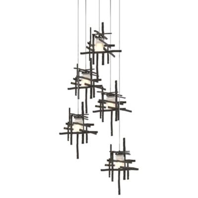 Hubbardton Forge Tura Round Multi-Light Pendant Light - Color: Bronze - Siz