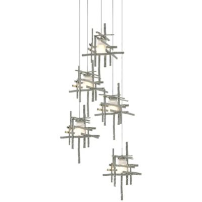 Hubbardton Forge Tura Round Multi-Light Pendant Light - Color: Silver - Siz