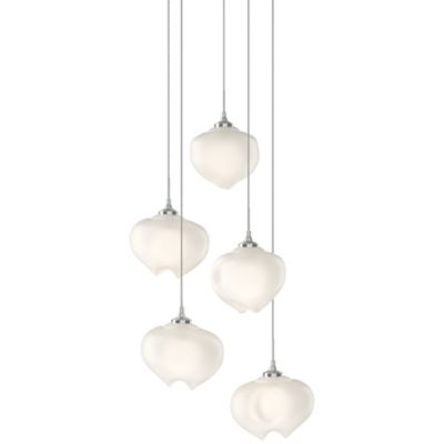 Hubbardton Forge Ume Round Multi-Light Pendant Light - Color: White - Size: