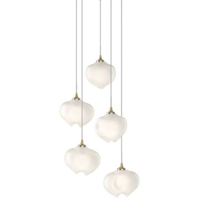 Hubbardton Forge Ume Round Multi-Light Pendant Light - Color: White - Size: