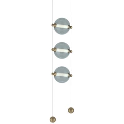 Hubbardton Forge Abacus 3-Light LED Multi-Light Pendant Light - Color: Clea