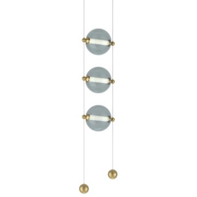 Hubbardton Forge Abacus 3-Light LED Multi-Light Pendant Light - Color: Clea