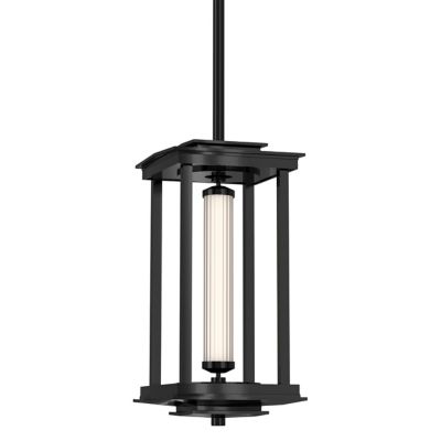 Hubbardton Forge Athena Tall LED Lantern Pendant Light - Color: Black - Siz