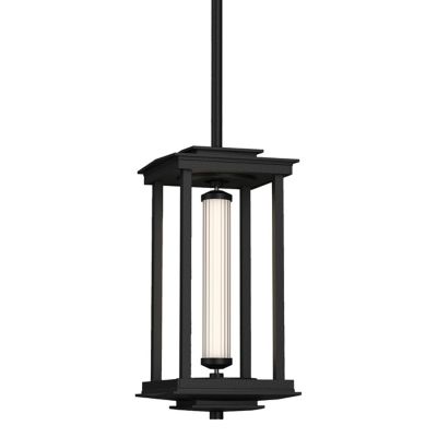 Hubbardton Forge Athena Tall LED Lantern Pendant Light - Color: Black - Siz