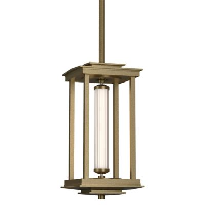 Hubbardton Forge Athena Tall LED Lantern Pendant Light - Color: Gold - Size