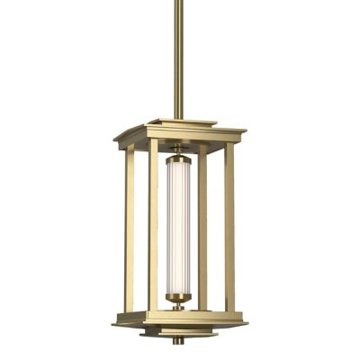 Hubbardton Forge Athena Tall LED Lantern Pendant Light - Color: Brass - Siz