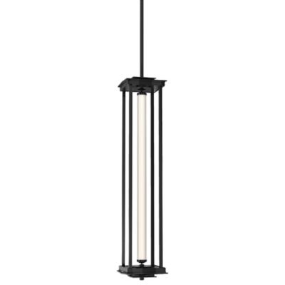 Hubbardton Forge Athena Tall LED Lantern Pendant Light - Color: Black - Siz