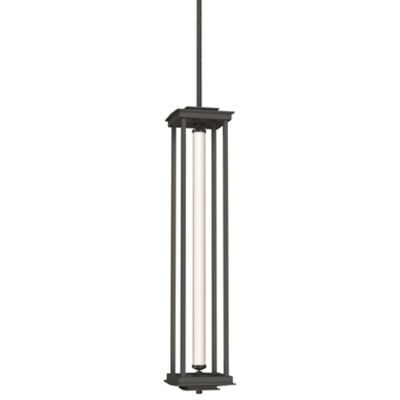 Hubbardton Forge Athena Tall LED Lantern Pendant Light - Color: Grey - Size