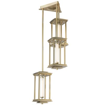 Hubbardton Forge Athena Triple LED Lantern Pendant Light - Color: Brass - S