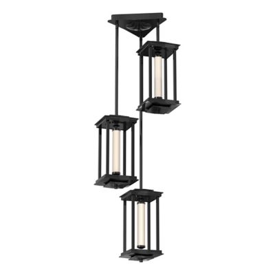 Hubbardton Forge Athena Triple LED Lantern Pendant Light - Color: Black - S