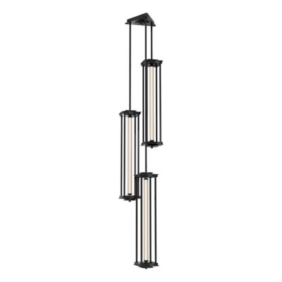 Hubbardton Forge Athena Triple LED Lantern Pendant Light - Color: Black - S