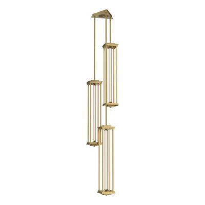 Hubbardton Forge Athena Triple LED Lantern Pendant Light - Color: Brass - S